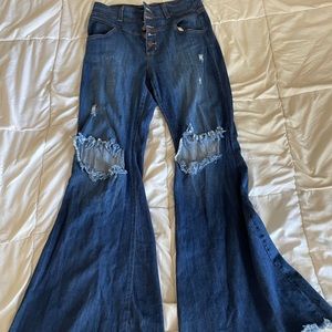 Flared bell bottom jeans